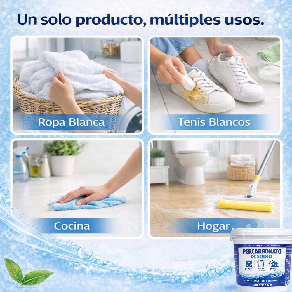 Percarbonato de Sodio 4.6 Kg | Oxígeno Activo en Polvo para Limpieza