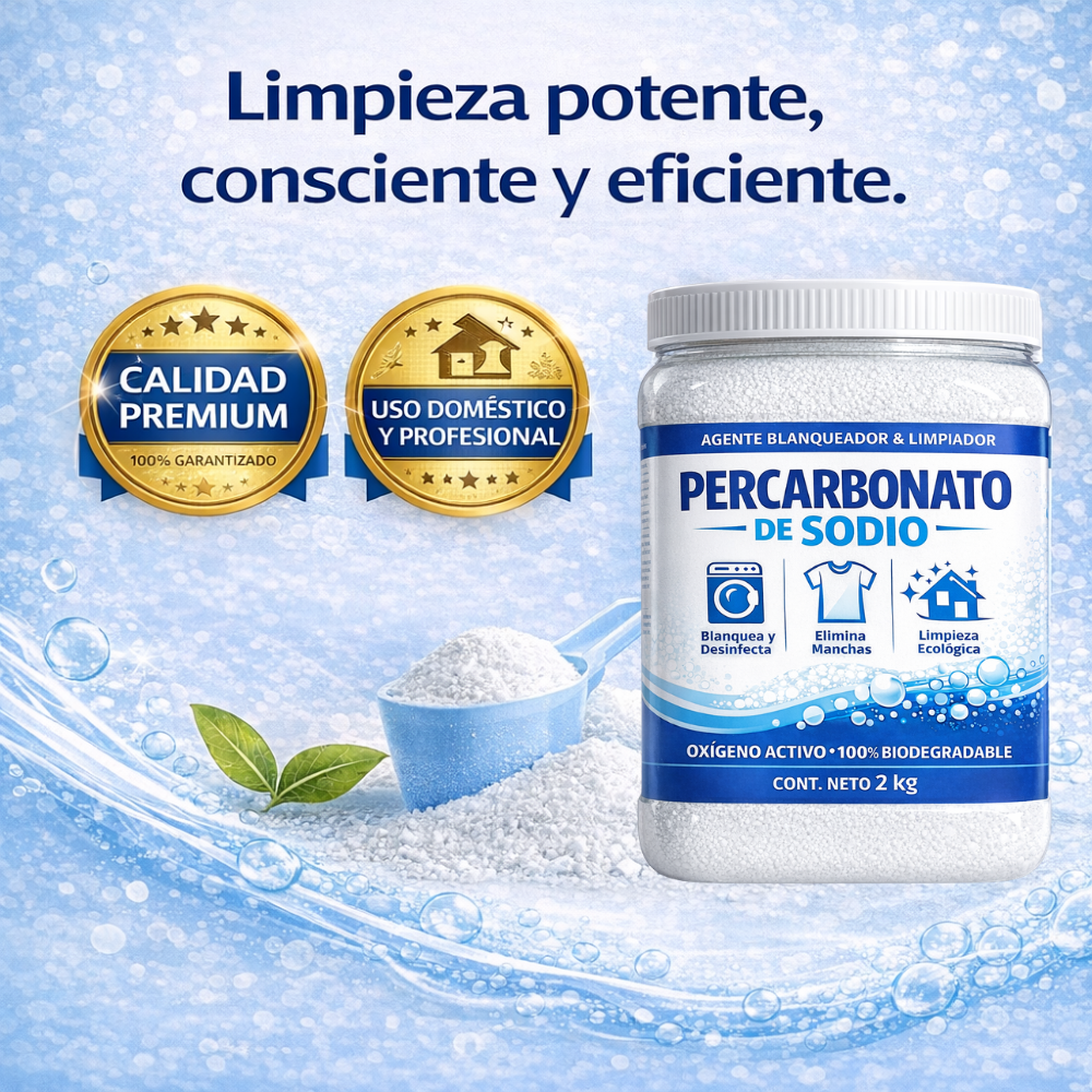 Percarbonato de Sodio 2 Kg | Oxígeno Activo en Polvo para Limpieza