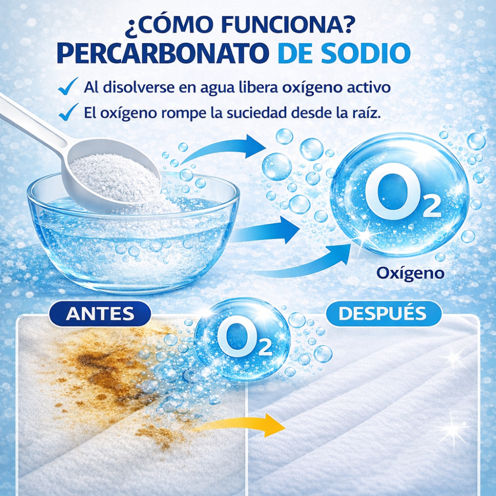 Percarbonato de Sodio 1 Kg | Oxígeno Activo en Polvo para Limpieza