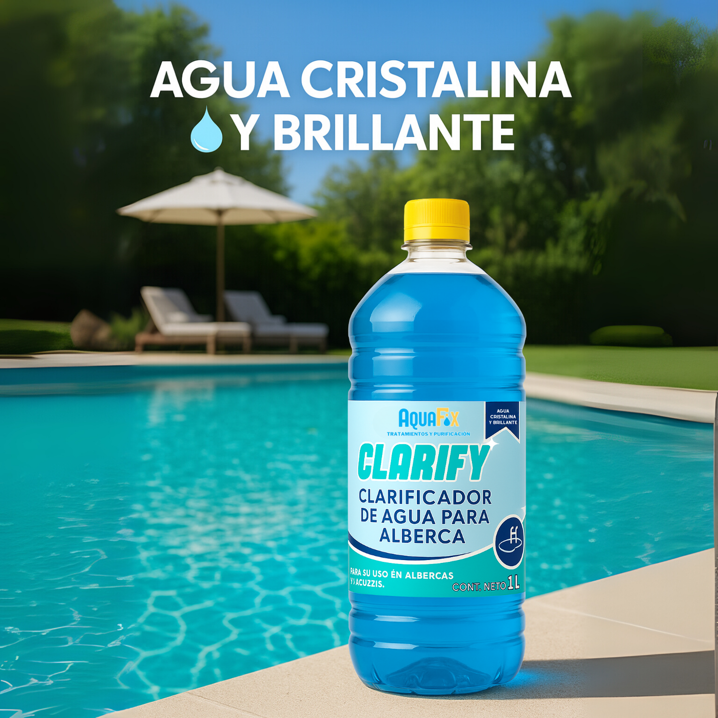 Clarificador para Albercas y Piscinas Clarify 1L. Tratamiento Profundo