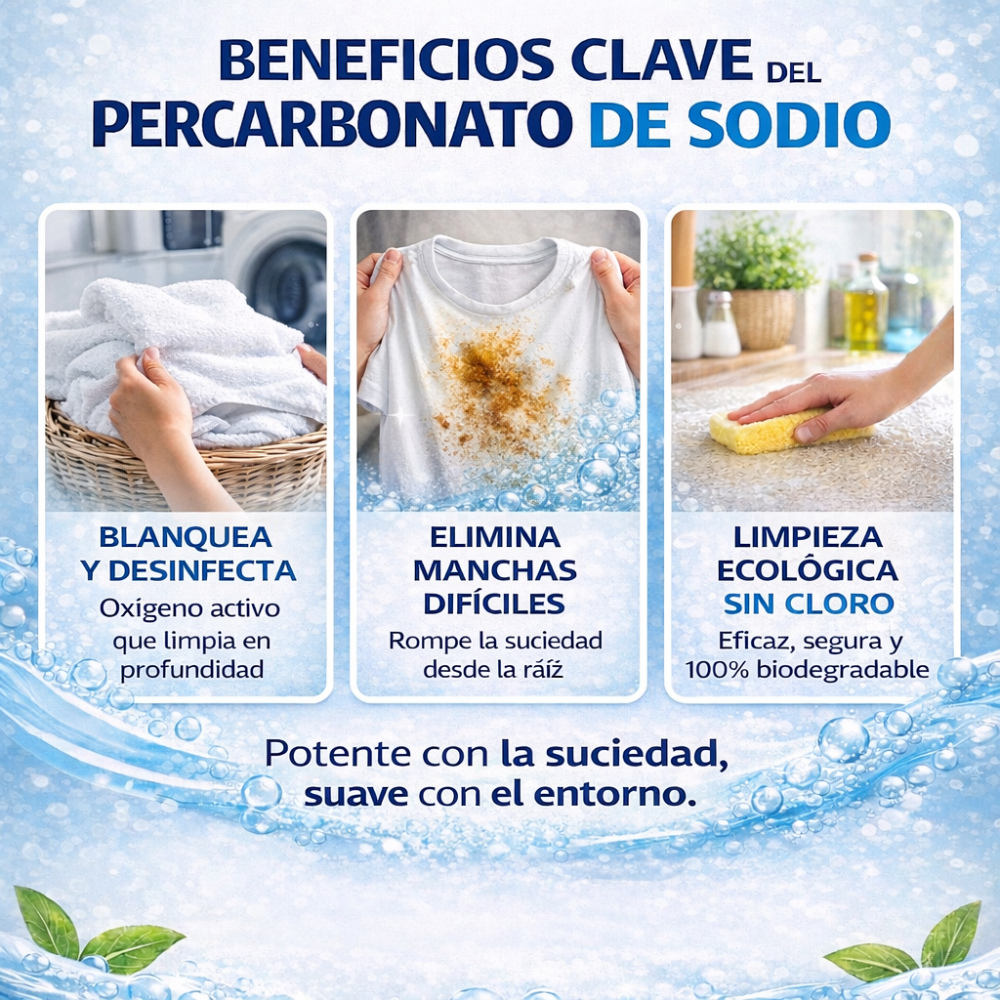Percarbonato de Sodio 1 Kg | Oxígeno Activo en Polvo para Limpieza