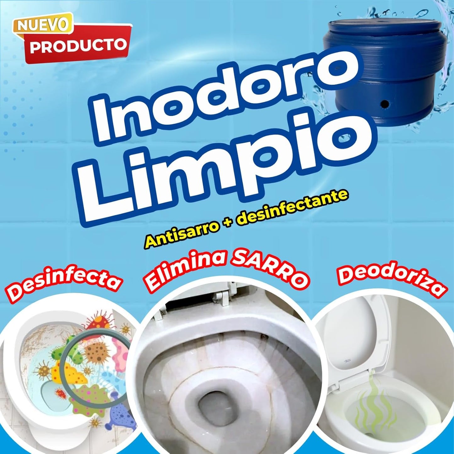 WC Limpio Sistema Antisarro y Desinfectante de Inodoro 2 Meses