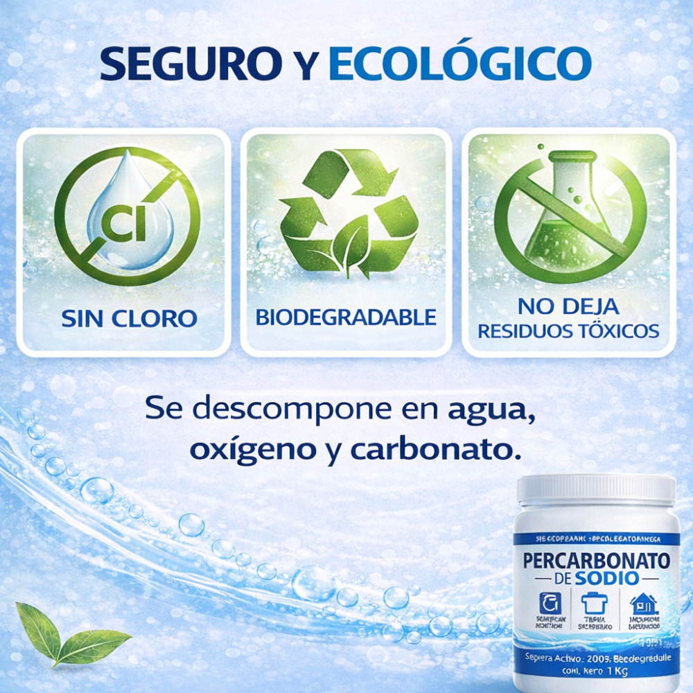Percarbonato de Sodio 1 Kg | Oxígeno Activo en Polvo para Limpieza