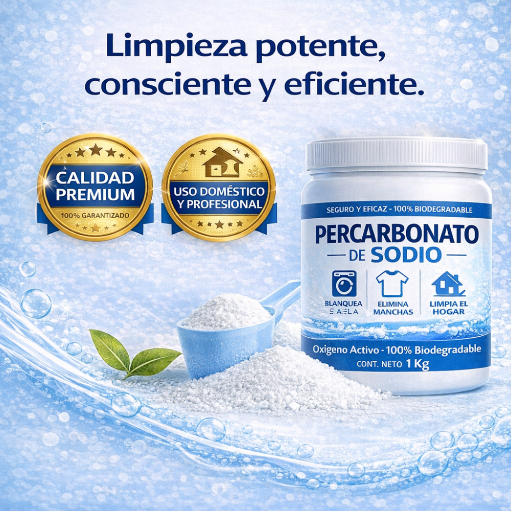 Percarbonato de Sodio 1 Kg | Oxígeno Activo en Polvo para Limpieza