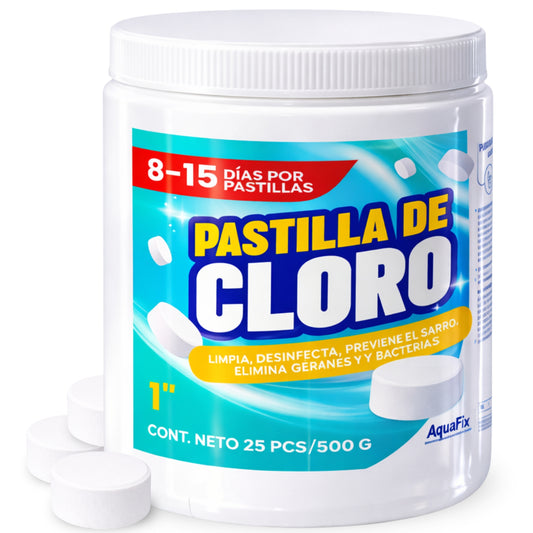 25 Pastillas Tricloro 1'' para Albercas, Jacuzzis, Depósitos