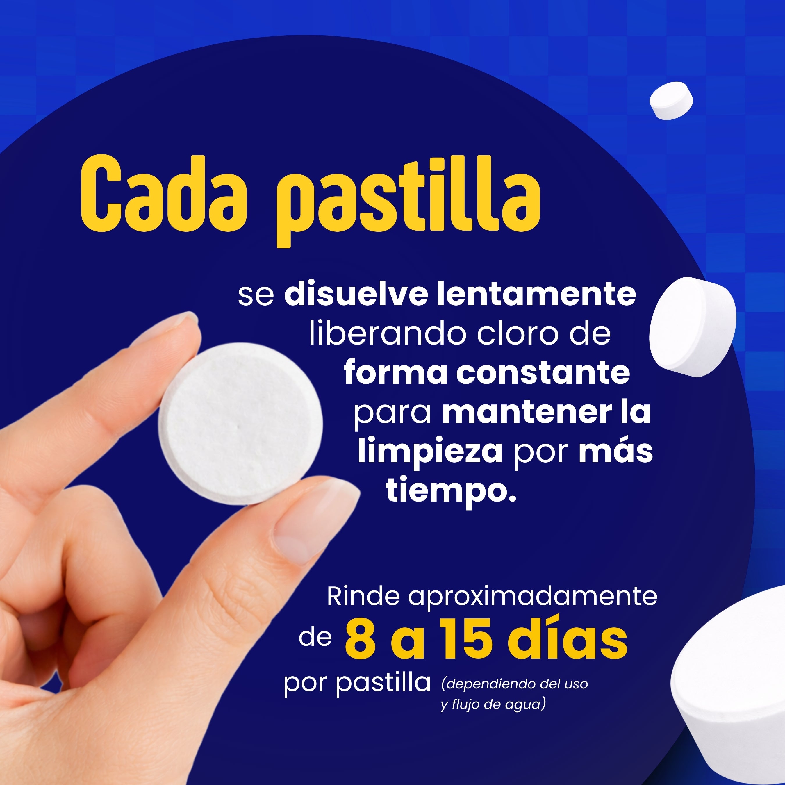 50 Pastillas de Tricloro 1'' para Albercas, Jacuzzis, Depósitos