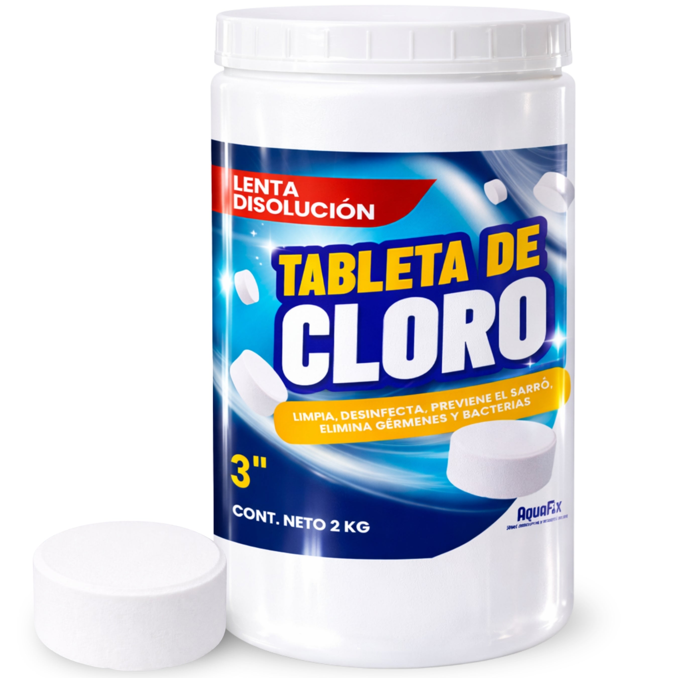 2 KG Tabletas Tricloro 3'' (200 G c/u) para Albercas, Jacuzzis