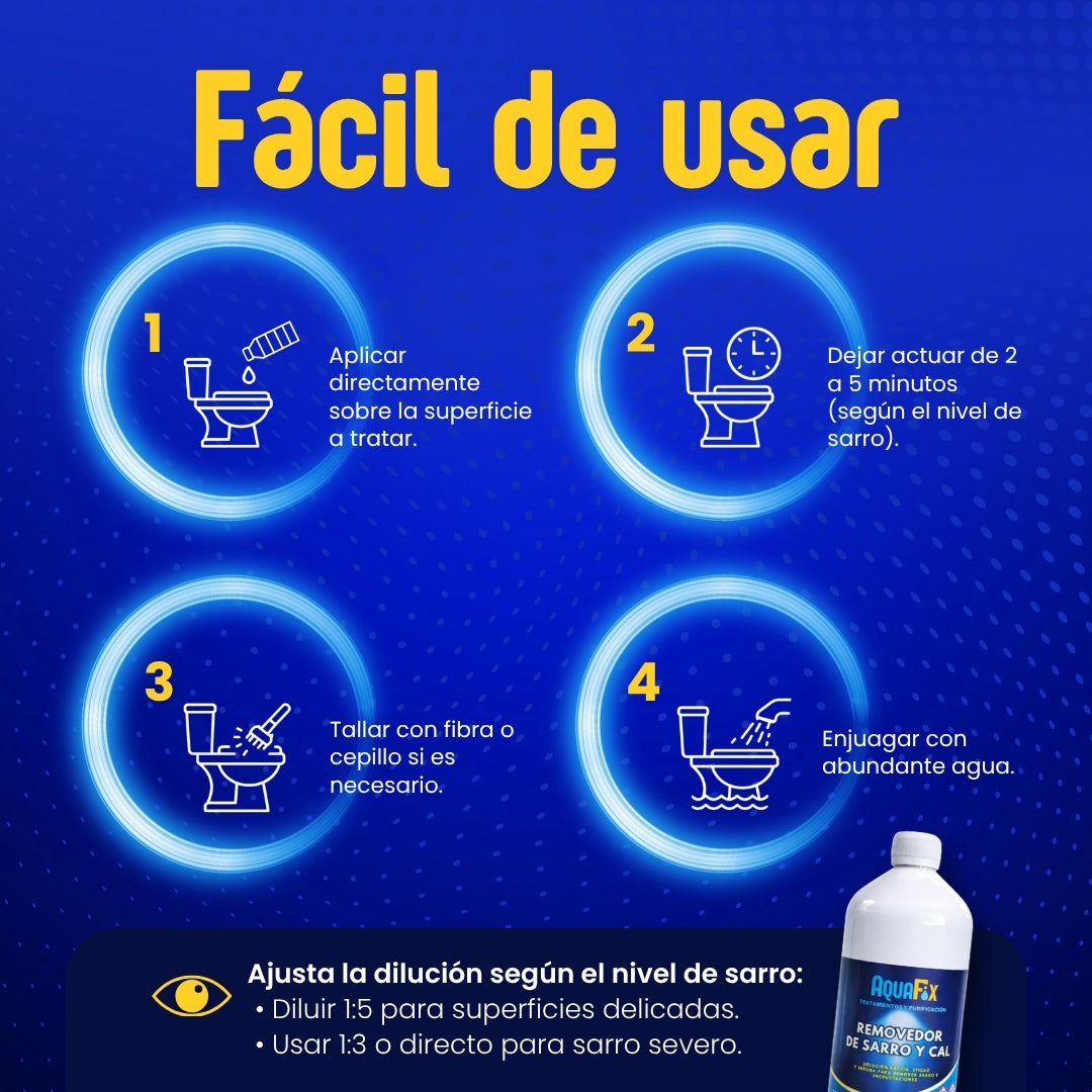 Removedor de Sarro Concentrado. Sarricida Limpieza Efectiva de Baño 1L