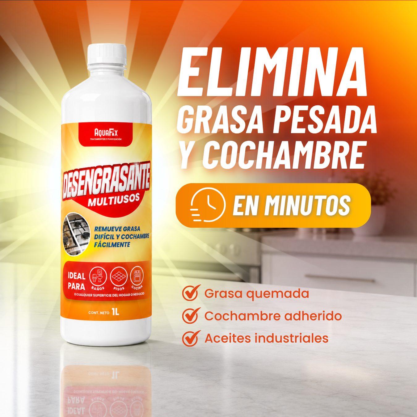 Desengrasante Multiusos 1L Remueve grasa díficil