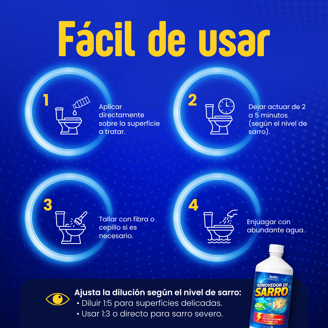 Removedor de Sarro Concentrado. Sarricida Limpieza Efectiva de Baño 1L