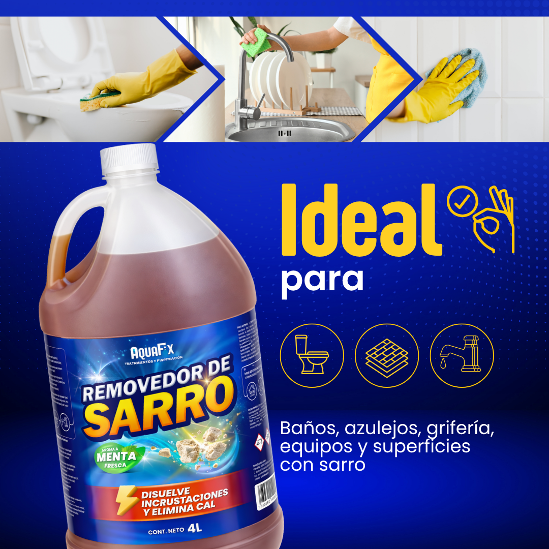Removedor de Sarro Concentrado. Sarricida 4 LITROS. Limpieza Efectiva